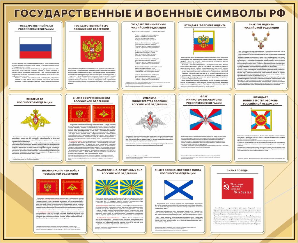 Стенд-государственные-и-военные-символы-РФ
