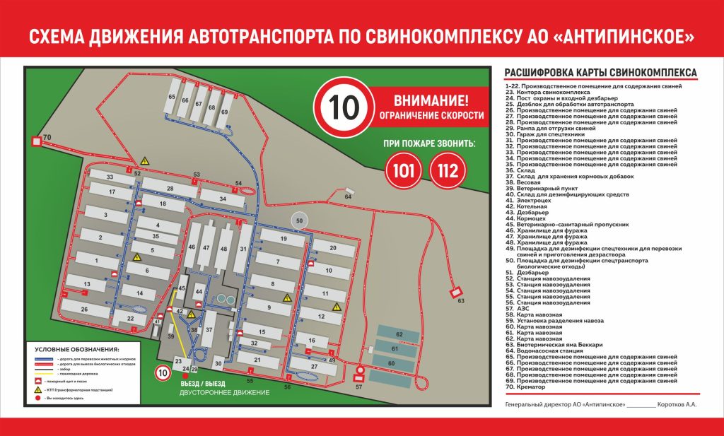 План территории и схема движения-Автотранспорта-по-свинокомплексу-АО-Антипинское